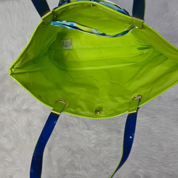 Taylor By Taylor Swift Blue Vinyl Ribbon Bow Accent Tote Bag NWT 2013 - Picture 4 of 4